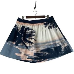 Banana Republic Beach Scene Skirt SZ 14 NWT💗 Lined Cotton Shell  Pleated